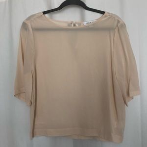 NWOT Amour Vert 100% silk blouse, cream Medium